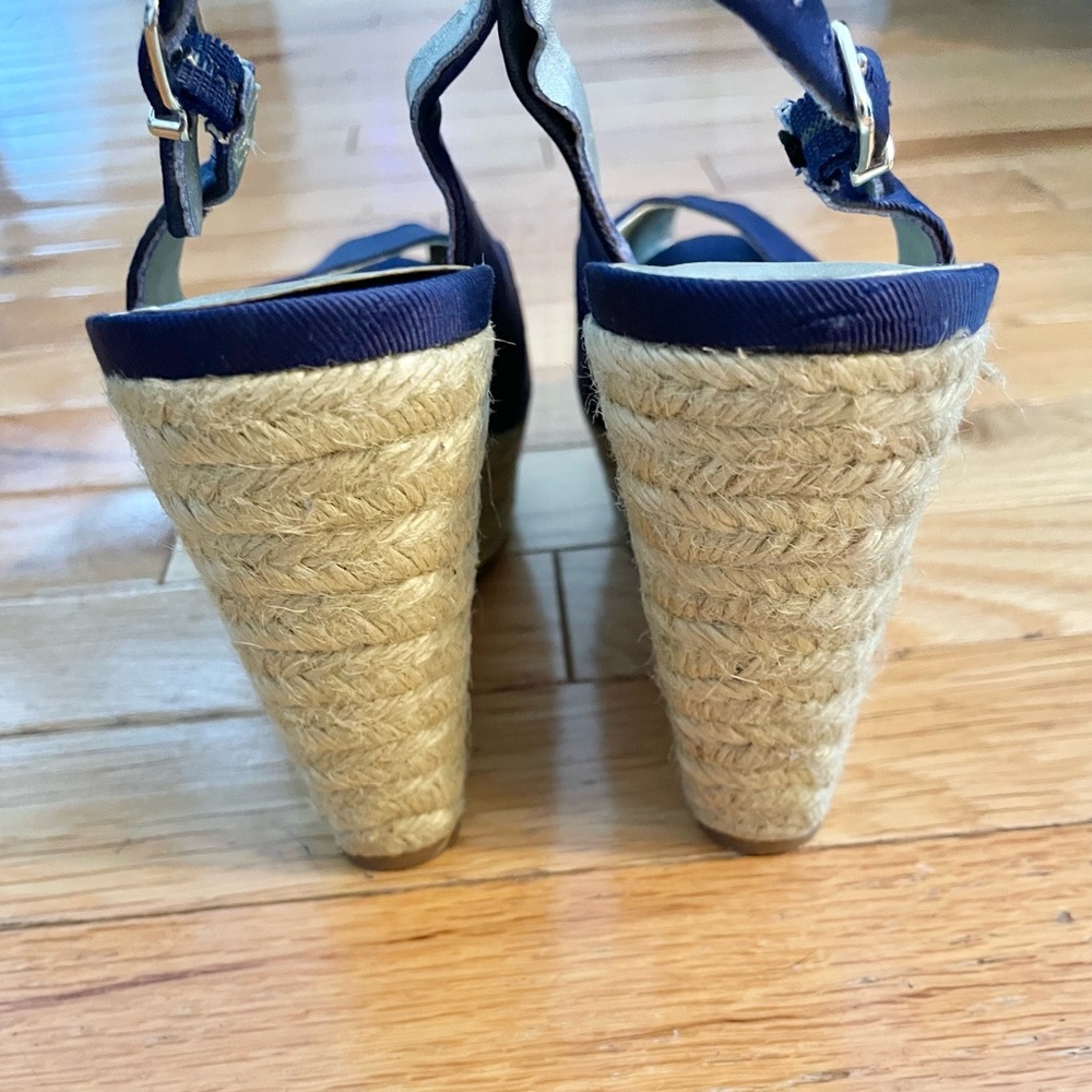 Jessica Simpson DP Purple Slingback Peep-toe Wedge Sandal Sz 6.5 - Picture 5 of 8